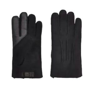 NWT UGG Contrast Sheepskin Men's Black Suede Gloves